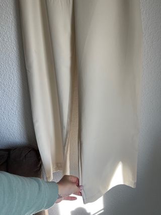 Pantalón ancho beige