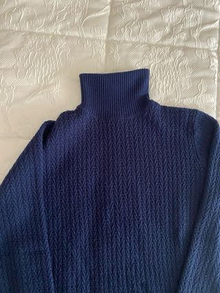 Pullover collo alto uomo blu