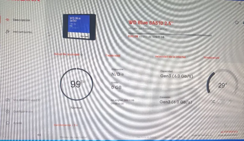 SSD WD Blue 500GB SATA afbeelding 3