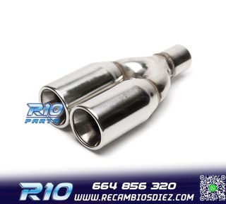 COLA ESCAPE DOBLE REDONDA GRANDE ACERO INOX