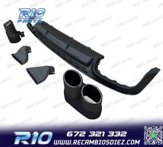 DIFUSOR AUDI A6 S LINE 19- LOOK S6 + COLAS ESCAPE NEGRO