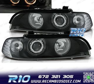 FAROS BMW E39 95-00 FONDO NEGRO OJOS ANGEL H7