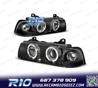 FAROS BMW E36 92-98 COUPE CCFL OJOS ANGEL FONDO NEGRO
