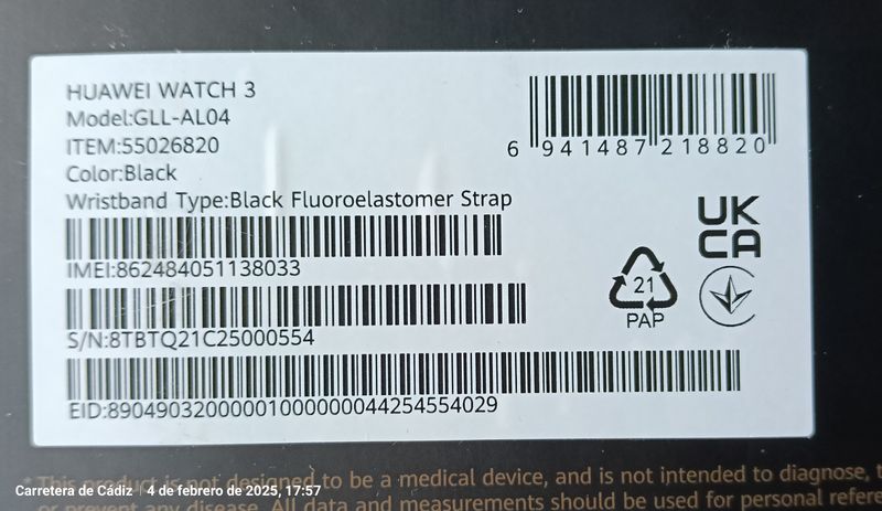 Smartwatch Huawei Watch GT 3 46mm Negro impoluto afbeelding 6