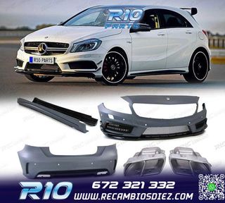 KIT CARROCERIA MERCEDES W176 AMG A45 PARAGOLPES + TALONERAS