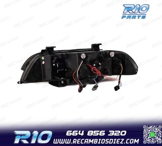 FAROS BMW E39 95-00 OJOS ANGEL LED FONDO NEGRO