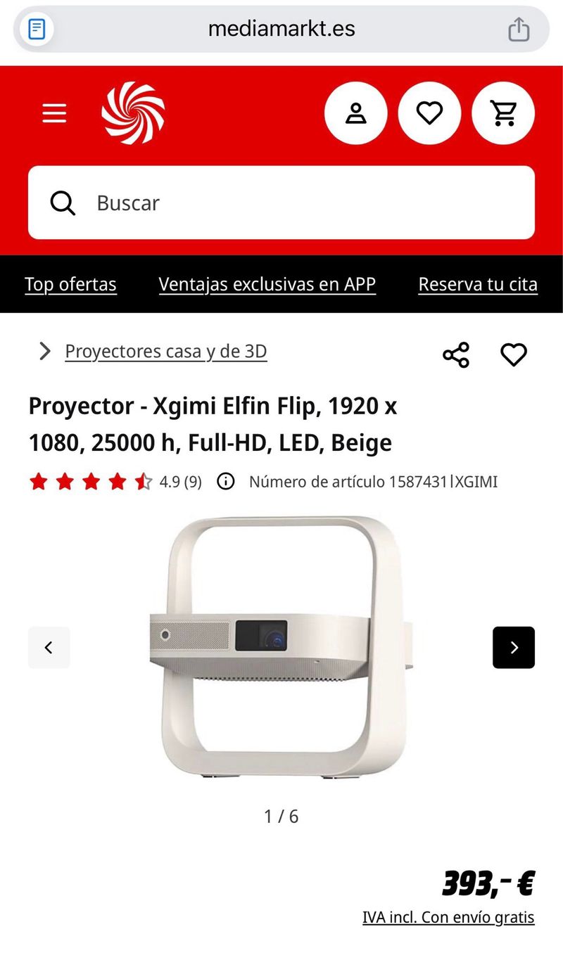 Proyector XGIMI Elfin Flip Beige afbeelding 4