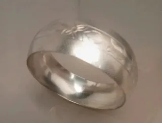 Bracciale donna argento inciso floreale