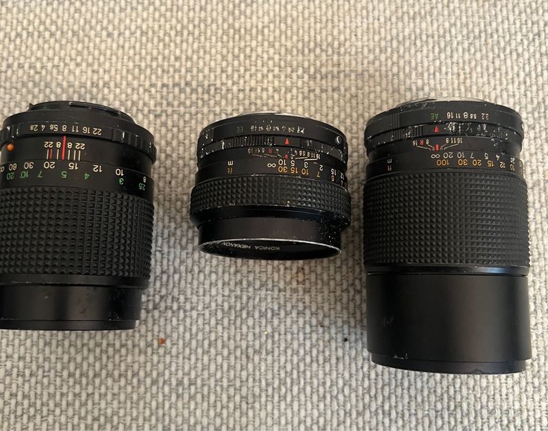 3 Objetivos Konica de los años 70/80