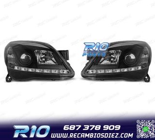 FAROS OPEL ASTRA H 04-09 LUZ DIURNA LED FONDO NEGRO