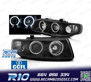FAROS SEAT LEON TOLEDO 1M 99-05 OJOS ANGEL CCFL FONDO NEGRO