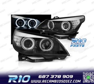 FAROS XENON BMW E60 03-07 OJOS ANGEL CCFL FONDO NEGRO