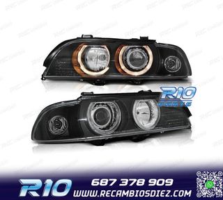 FAROS BMW E39 95-00 XENON OJOS ANGEL FONDO NEGRO