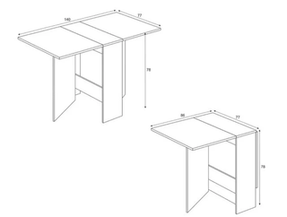 OFERTA!! Mesa abatible madera y blanco