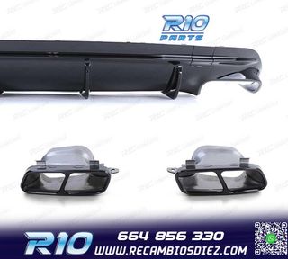 DIFUSOR MERCEDES CLA C117 16-19 LOOK AMG NEGRO BRILLO + COLA