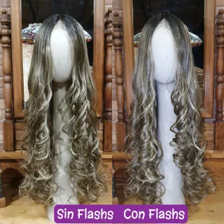 Peluca Lacefront rizos vistosos Usada un Cosplay.