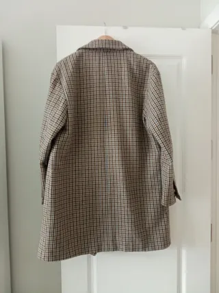 Abrigo oversize cuadros Pull&Bear