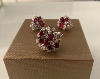 Conjunto Oro 18k Diamantes y Rubíes