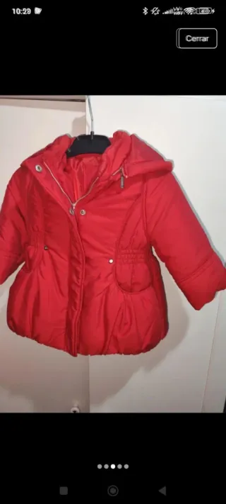 Abrigo acolchado niña rojo