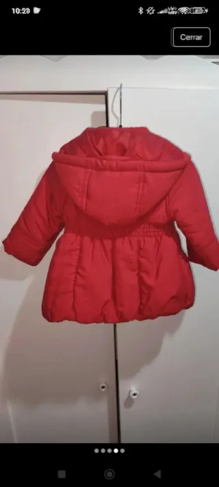 Abrigo acolchado niña rojo