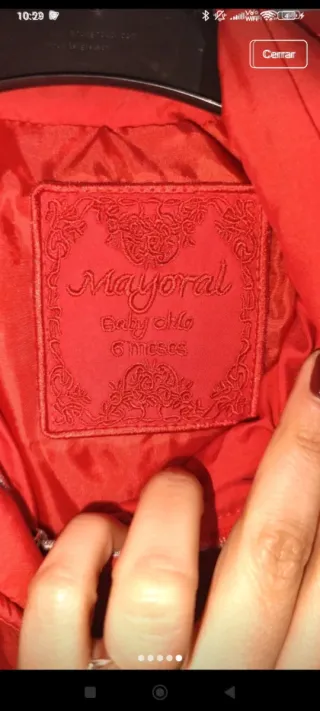 Abrigo acolchado niña rojo