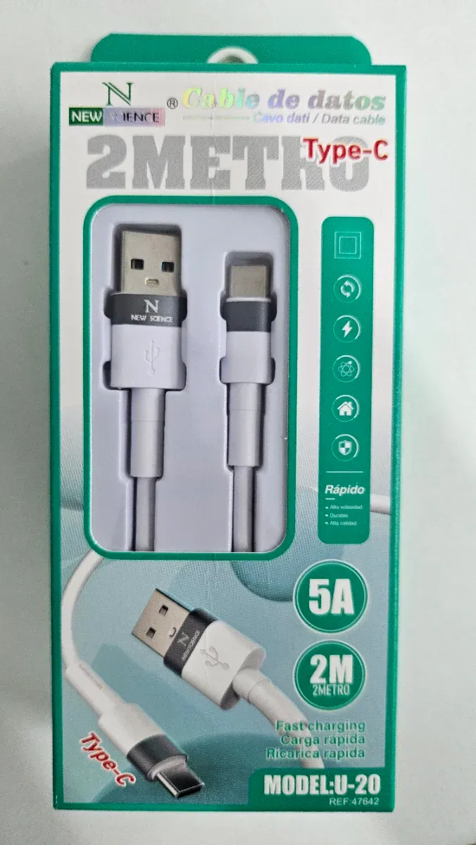 Cable USB-C 2M 5A NEW SCIENCE