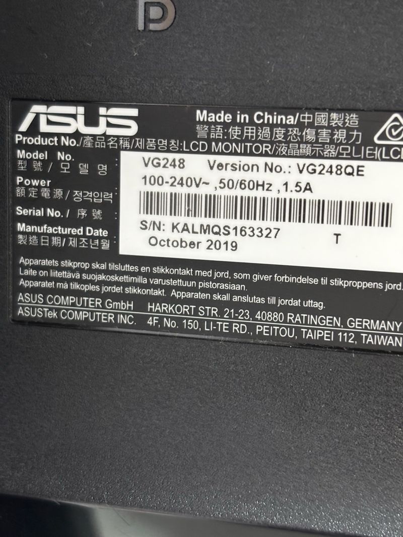 Monitor Asus VG248QE Negro afbeelding 2
