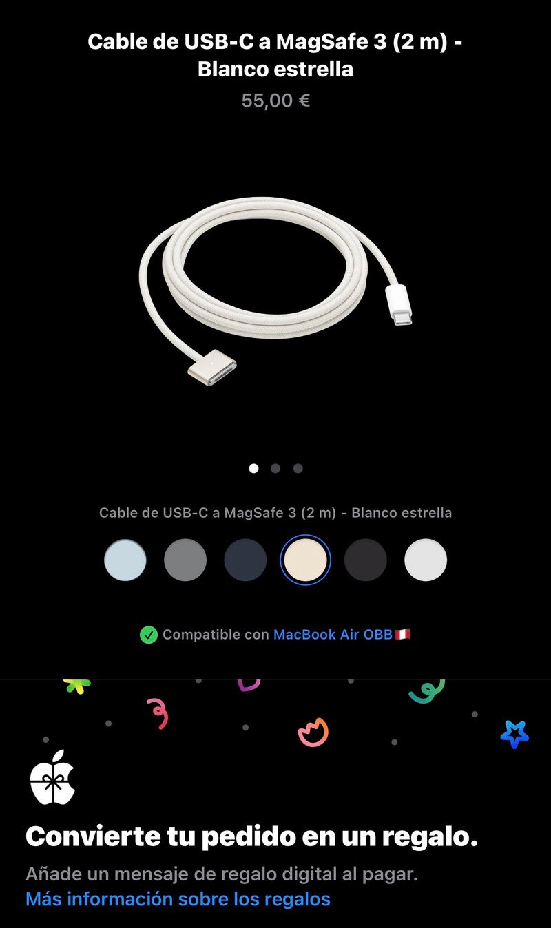 Cable Carga MacBook Apple Original afbeelding 2