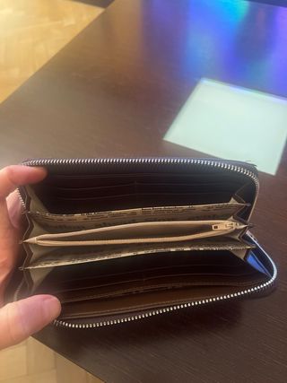 Cartera piel  vintage  cebra