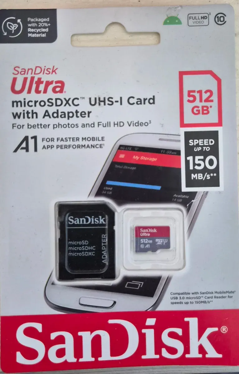Tarjeta MicroSD SanDisk Ultra 512 GB con Adaptador