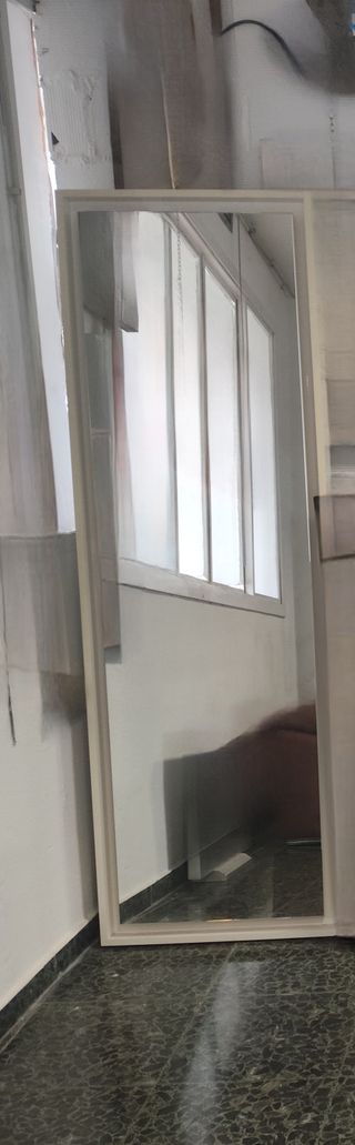 Espejo de vestidor pared lacado blanco