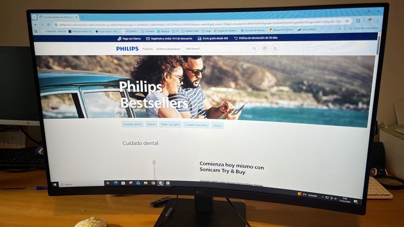 Monitor LG Negro curvo afbeelding 2