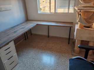 Mesa encimera 2 metros madera y metal