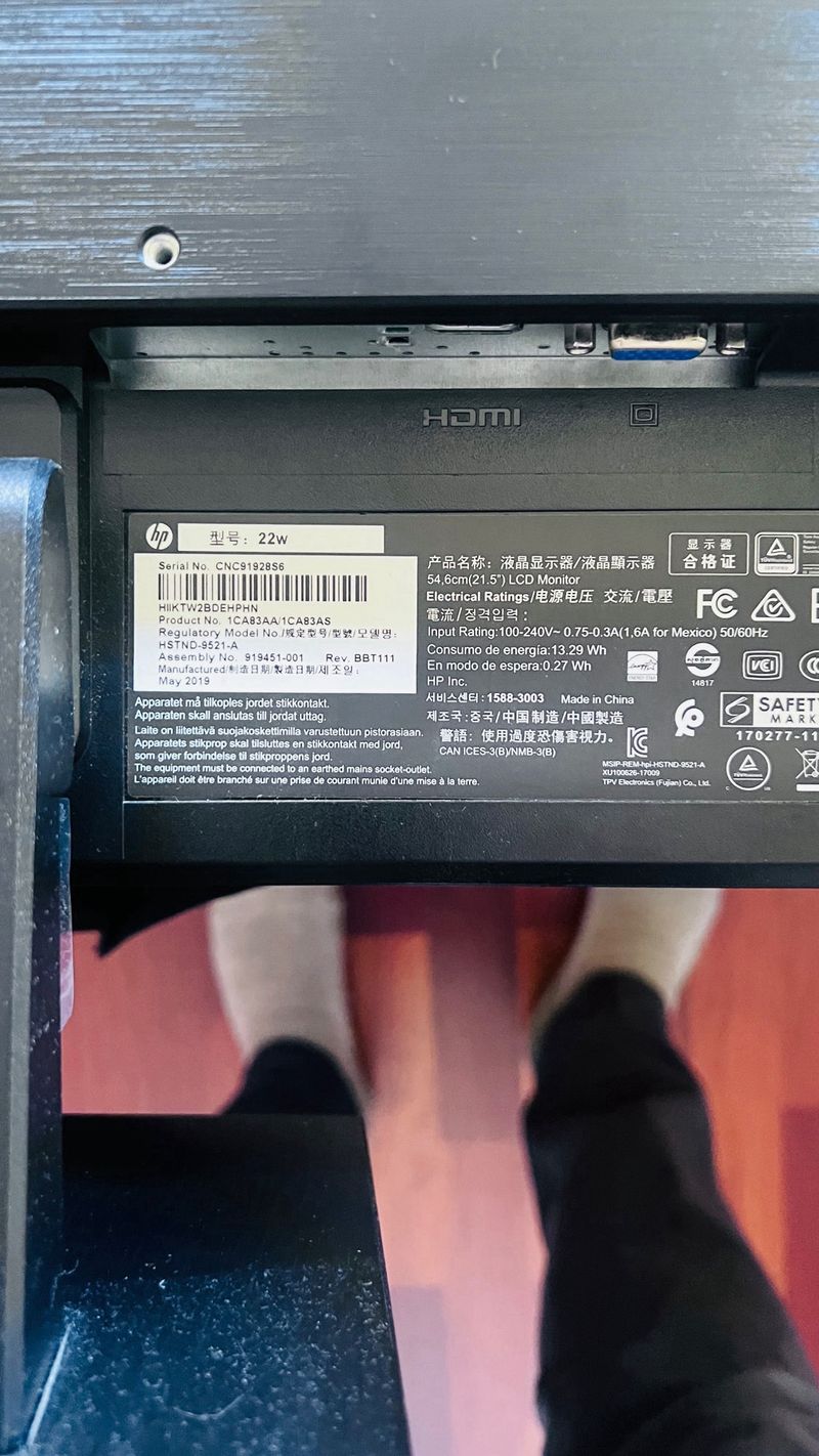 Monitor HP 22w Negro afbeelding 3