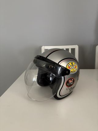 Casco Jet Pendejo Iguana Custom Plata