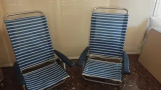 2 Sillones Plegables Playa + Mesa + neve.