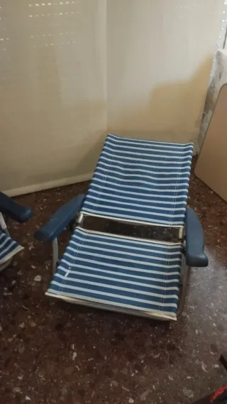 2 Sillones Plegables Playa + Mesa + neve.