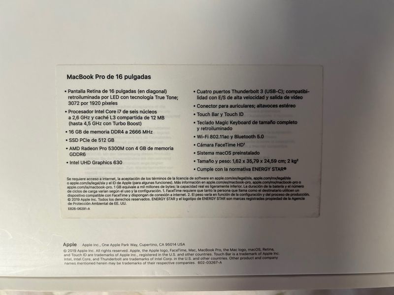 MacBook Pro 16 2019 Plata afbeelding 4