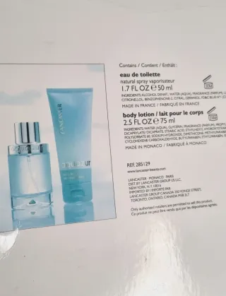 Set fragranza e cura corpo Lancaster Aquazur EDT e lozione