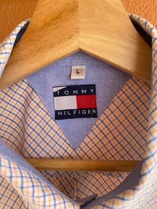 Camisa Tommy Hilfiger Cuadros Azul Talla L