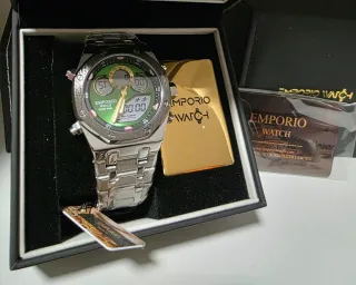 Relojes Emporio Hombre Negro y Beige