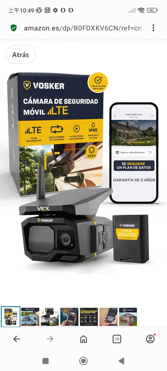 Cámara Seguridad Vosker 4G-LTE Exterior afbeelding 2