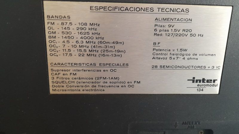 Radio Vintage Inter Años 60 Multi-Dial afbeelding 4