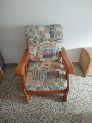 Sofá 3 plazas + 1 sofá compañeros (madera)