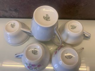 Santa Clara Tazas y Jarra Flores Rosas