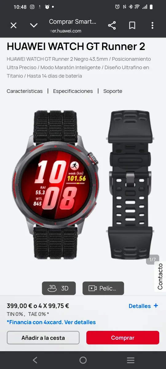 Huawei Watch GT Runner 2 Negro/Rojo A ESTRENAR afbeelding 5