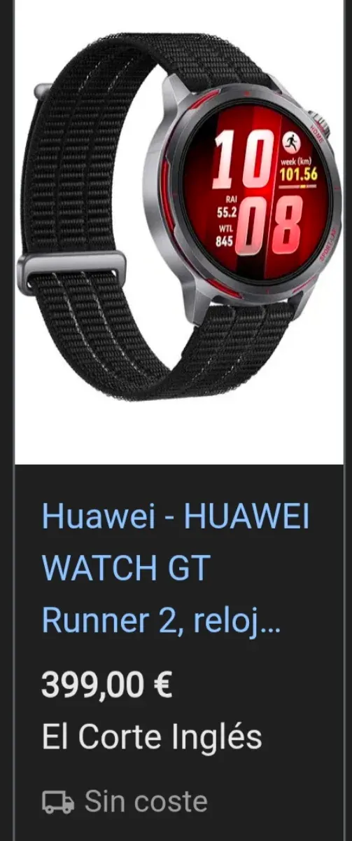 Huawei Watch GT Runner 2 Negro/Rojo A ESTRENAR afbeelding 6