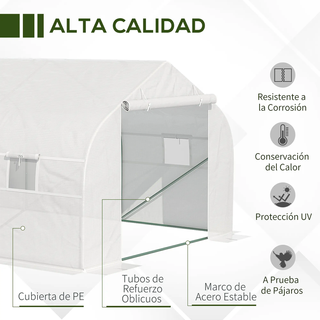 Invernadero Tipo Caseta 6x3x2 m  Blanco