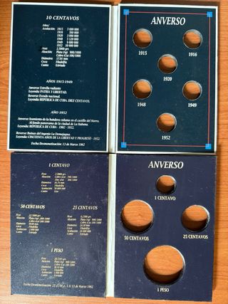 Lote 4 Álbumes/libro Monedas Cuba Coleccionista