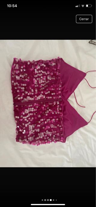 Top lentejuelas rosa y plateado